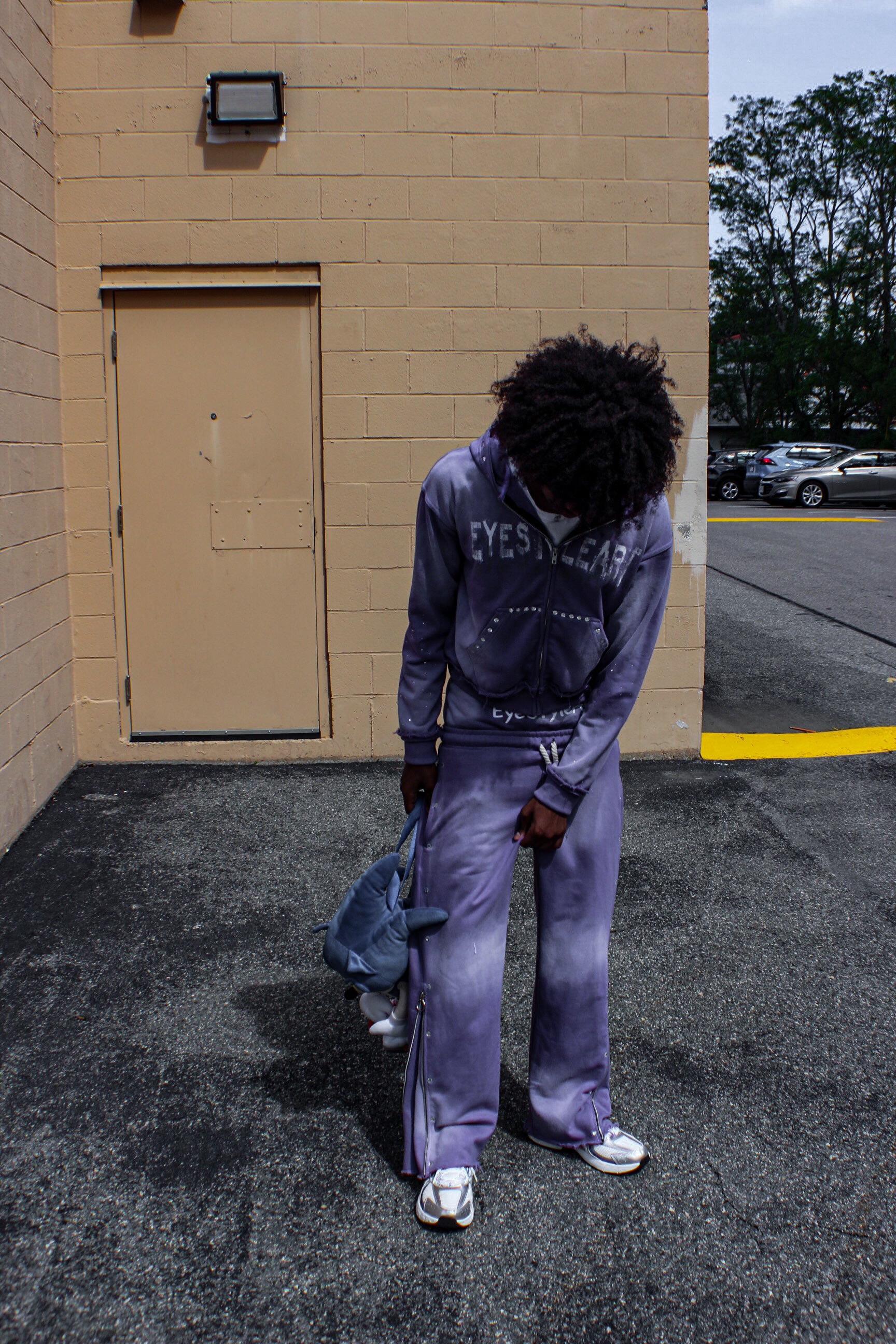 Purple Double Waist Sweats