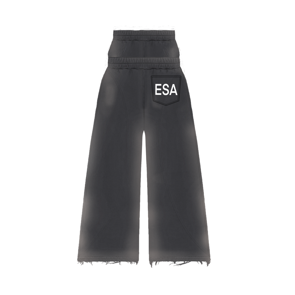 Black Double Waist Sweats