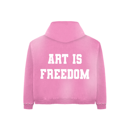 Pink Art Is Freedom Hoodie