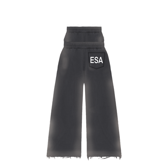 Black Double Waist Sweats